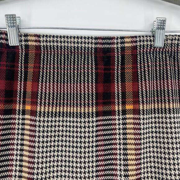 Y2K Rainbow Plaid Mini Skirt Sz L Grunge Houdstooth Punk Preppy Clueless USA 90s - Picture 4 of 8